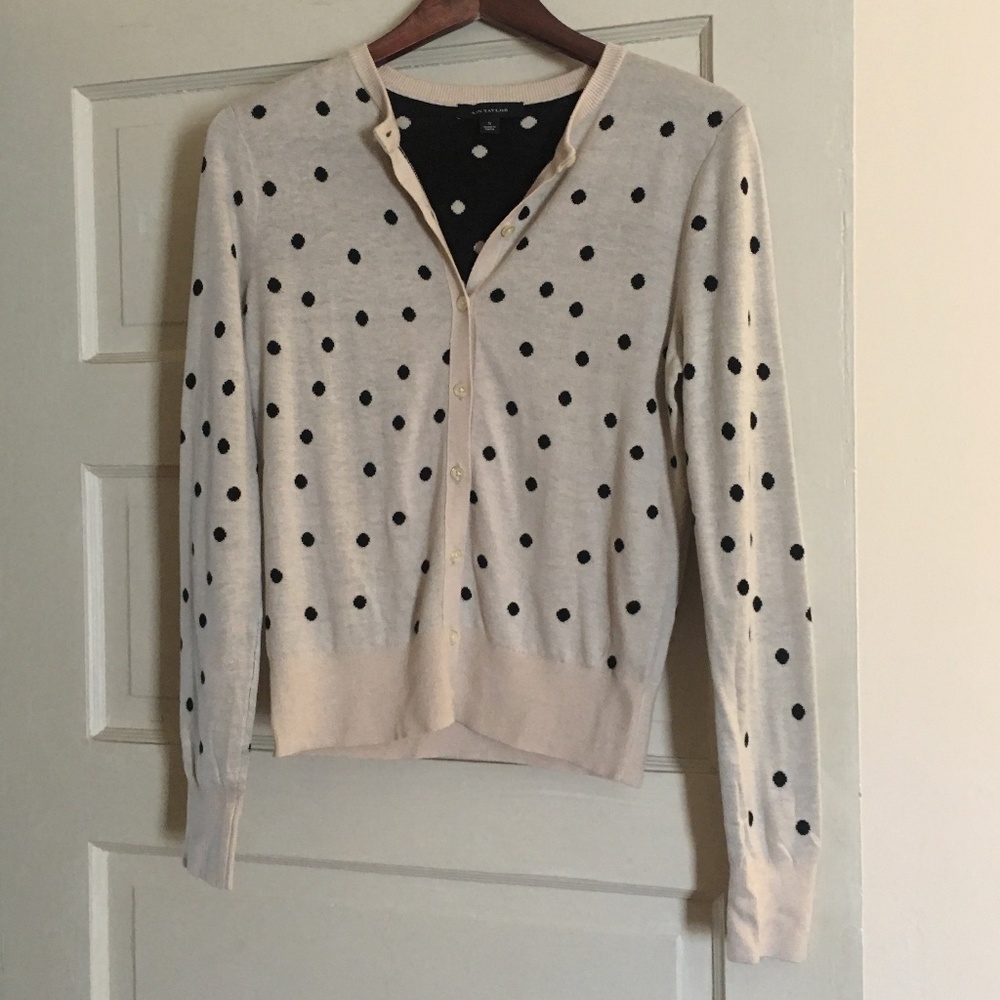 Host Pick! ANN TAYLOR Polka Dot Cardigan Sweater - Size Small